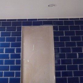Blue Metro Tiles Brick Bond Pattern